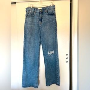 Women’s wide leg high rise jeans size 12